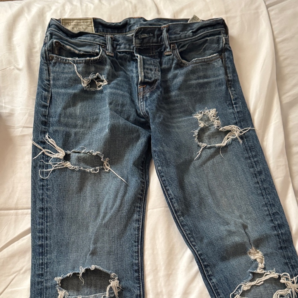 Abercrombie Distressed Blue Jeans